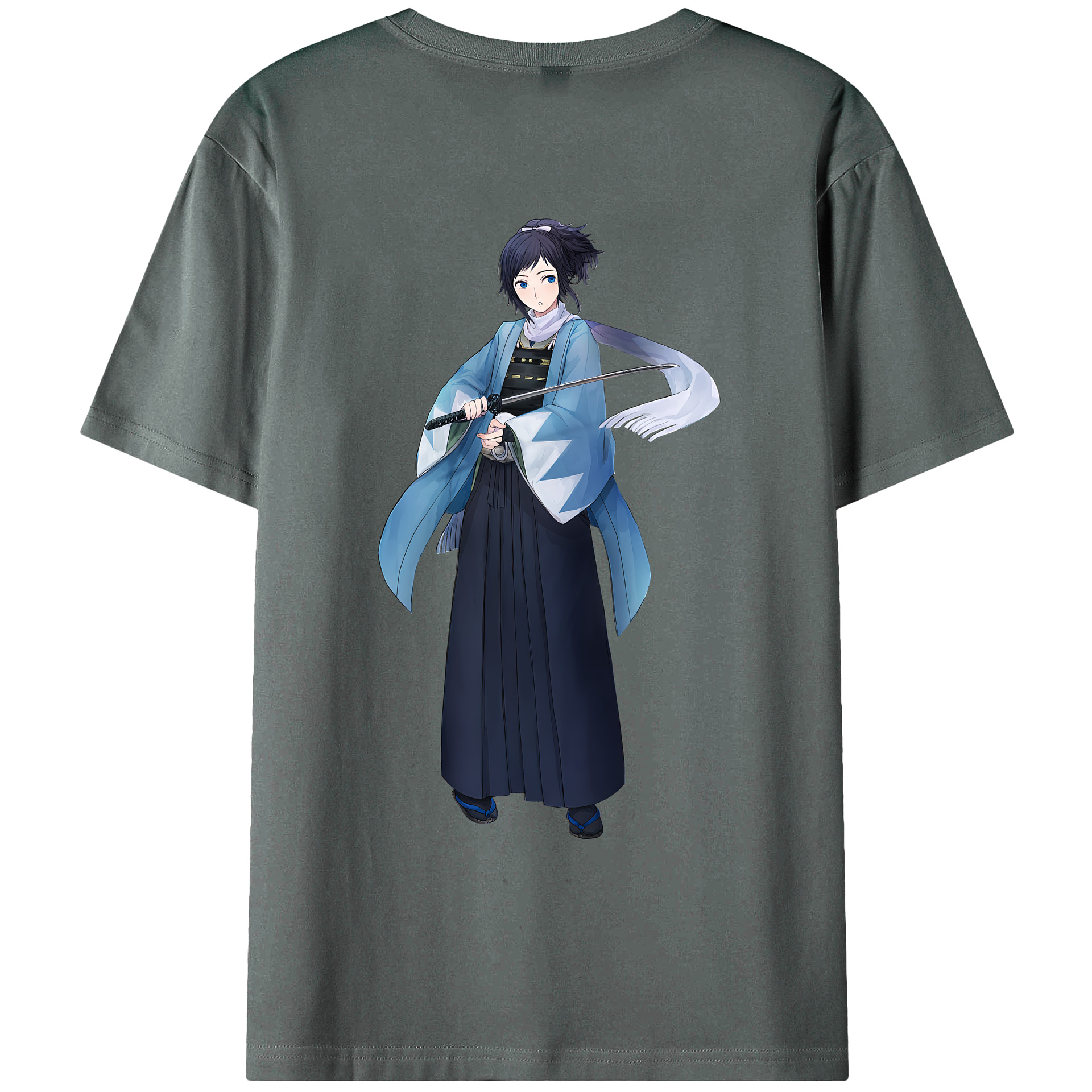 （画像用） 刀剣乱舞 Touken Ranbu 綿100％ メンズ半袖Tシャツ（バックプリント） 通気性